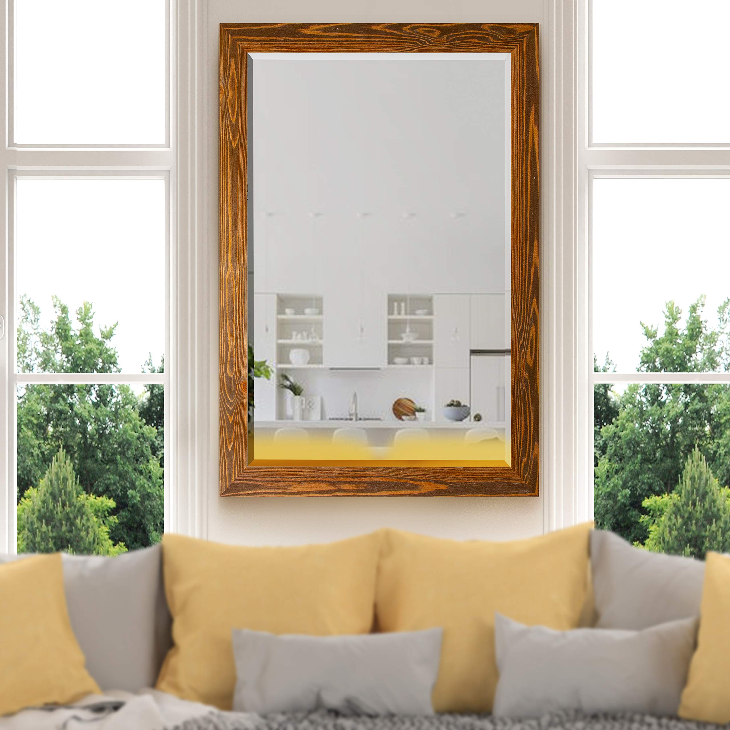 Amazon.com: Renditions Gallery Rustic Barnwood Rectangular Framed